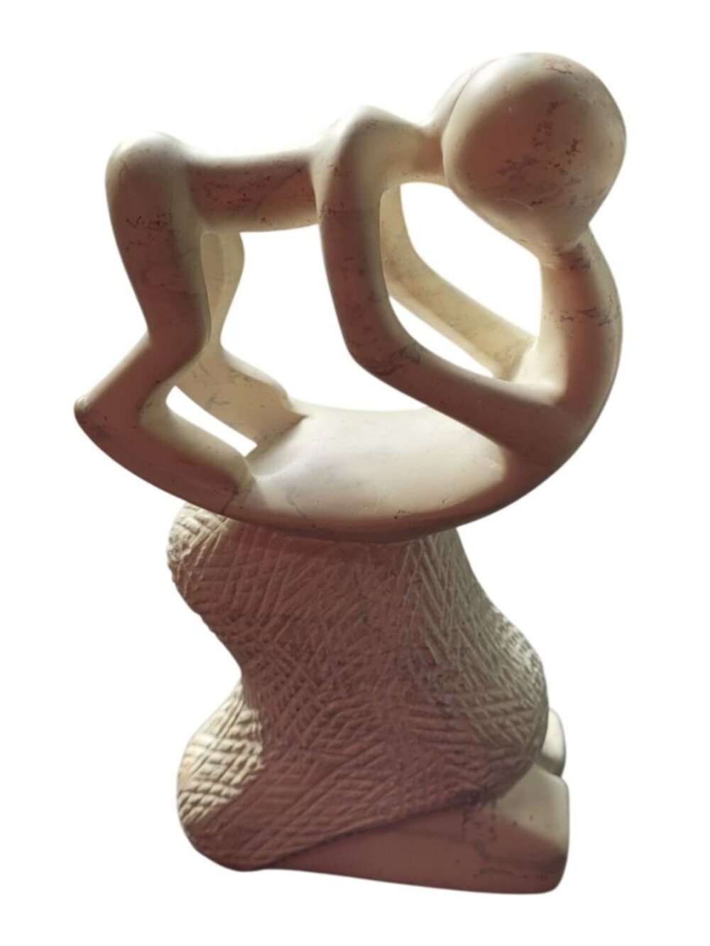 Hand-Carved African Soapstone Sculpture From Kisii Kenya Mother And Child Figuri